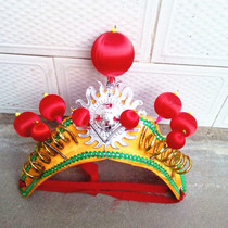 Opera hat Dance Yangge Wind gongs and drums Mulan headdress headband playing drums Small forehead
