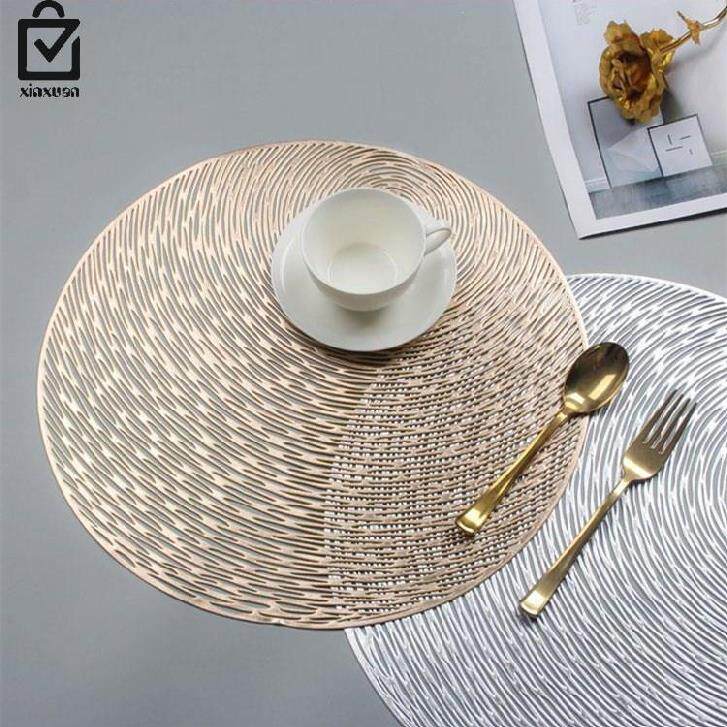 Gold hollow mat INS luxury round western restaurant new home oil proof