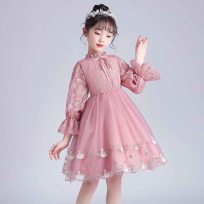 Girls dress spring and autumn new 2022 foreign style children's net red fluffy skirt 10-year-old girl princess dress
