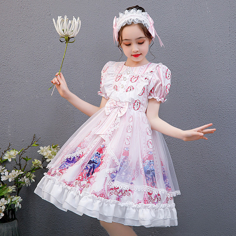 Girls dress summer dress new Lolita lolita skirt children's primary school students Western style girl princess skirt 10