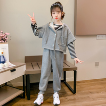 Net Red Girl Spring Clothing Suit 2022 new 6 Ocean Gas 9 Children CUHK Scout 7 trendy 5 little girl ten-year-old clothes