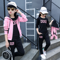 Girl Spring Dress 2022 New CUHK Childrens Tennis Red Suit 10 Little Girl Spring Ocean Gas Three Sets 12