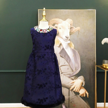  Diary of princess 2018 autumn and winter childrens clothing Girls dress skirt Heavy industry Beaded lace sundress