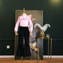  diary of princess Childrens Clothing 2018 Spring and Summer Girls Shirt Pure Cotton pleated collar Retro Princess Shirt