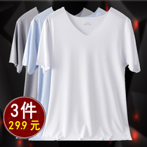 Ice silk incognito short-sleeved T-shirt mens youth thin summer slim large size quick-drying fitness sports half-sleeve base shirt