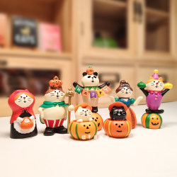 Japanese-Style Miscellaneous Goods Cat Halloween Zakka Pumpkin King Miniature Trendy Toy Creative Decoration Gift Ornament