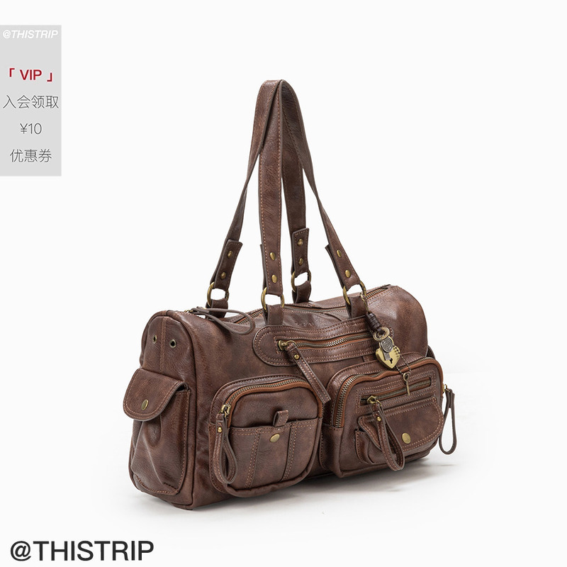 Thistrip Original Design Niche Western Retro Motorcycle Underarm Bag Large Capacity Multi-Pocket Tote Bag Thistrip Original Design Niche Western Retro Motorcycle Underarm Bag Large Capacity Multi-Pocket Tote Bag