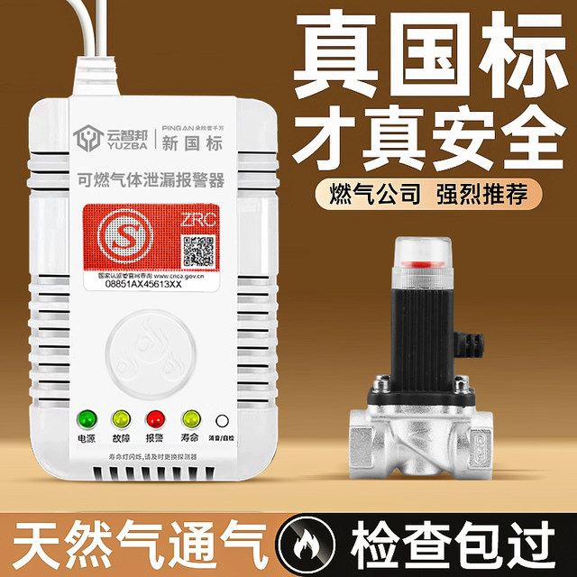 Natural Gas Leak Alarm Home Commercial Natural Gas Leakage Automatic Gas Cut Solenoid Valve Emergency Safety Valve Protection