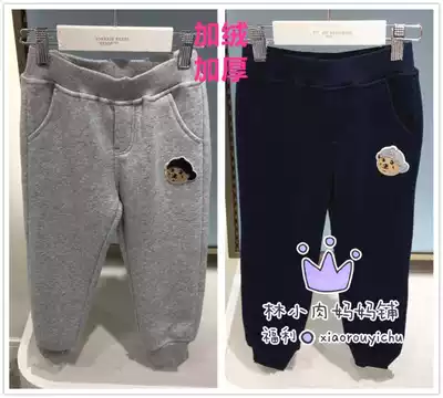 Spot 21 new winter TW bear boys children plus velvet thick Joker casual sweatpants TKTM94T01K