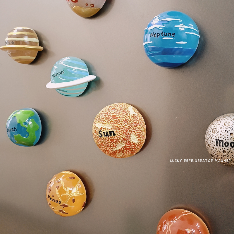 Creative 3D stereoscopic Earth Planet Cosmic Refrigerator Magnetic Decoration Magnetic Magnetic Sticker Photo Sticker