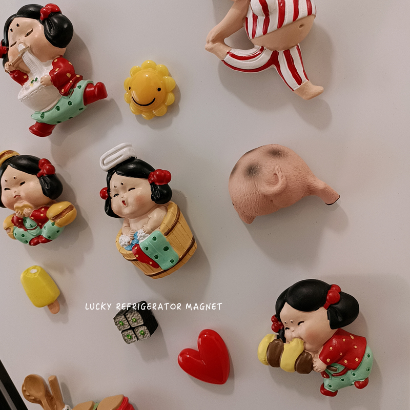Kartonpeople Things to eat series Creative stereoscopic resin refrigerators with magnets refrigerator door magnetic trim post message stickup