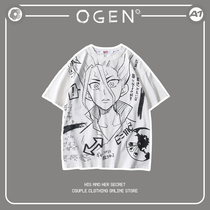 OGEN CLUB21SS national tide male and female models anime printed character painting fashion couple half-sleeve T-shirt