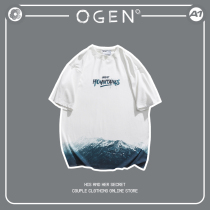 OGEN CLUB21SS national tide male and female models mountain scenery summer fashion couple short-sleeved T-shirt