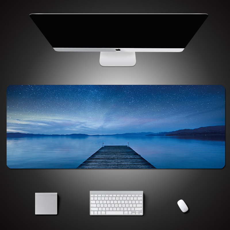 Mouse pad Super creative thickened desk pad Starry sky office computer keyboard pad Space eye protection desk pad custom lock edge