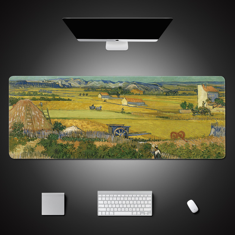 Van Gogh Art Illustration Waterproof Large Mousepad, Desk Mat (5mm, 900x400mm) Phone Case