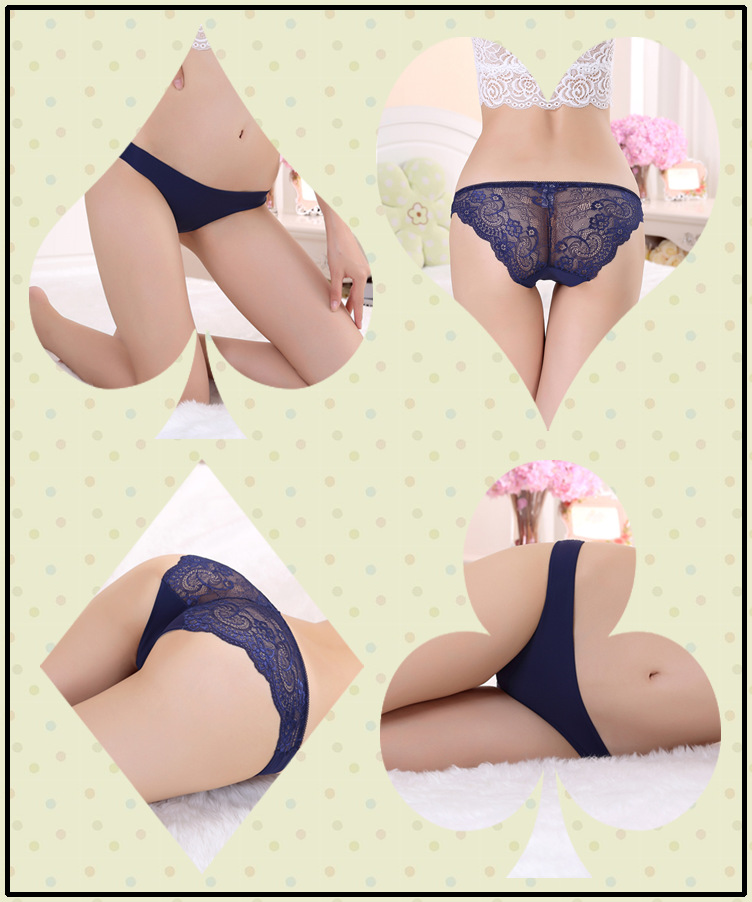 Quần lót ren cô gái gợi cảm một mảnh không có dấu vết băng lụa rỗng cô gái trong suốt eo thấp đồ lót phụ nữ do lot nu