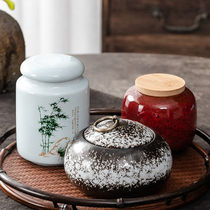 Tea cans small household portable travel small cans tea ceramic sealed cans black tea green tea mini cans tea box customization