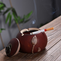 Ashtray ceramic creative personality fashion windproof large bedroom living room multifunctional ashtray decoration