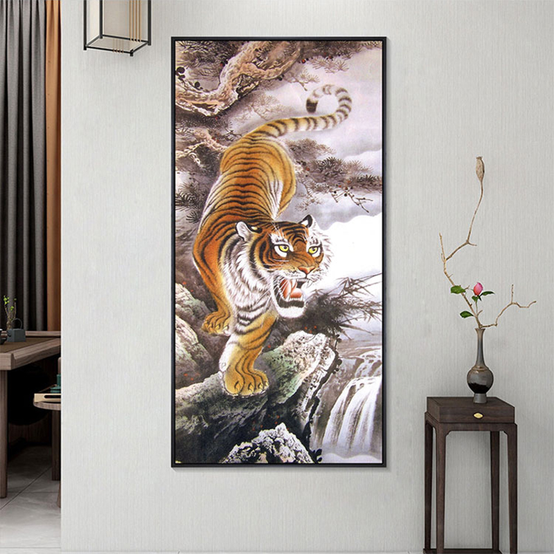 猛虎 虎嘯山林 掛軸 猛虎 虎嘯山林 掛軸