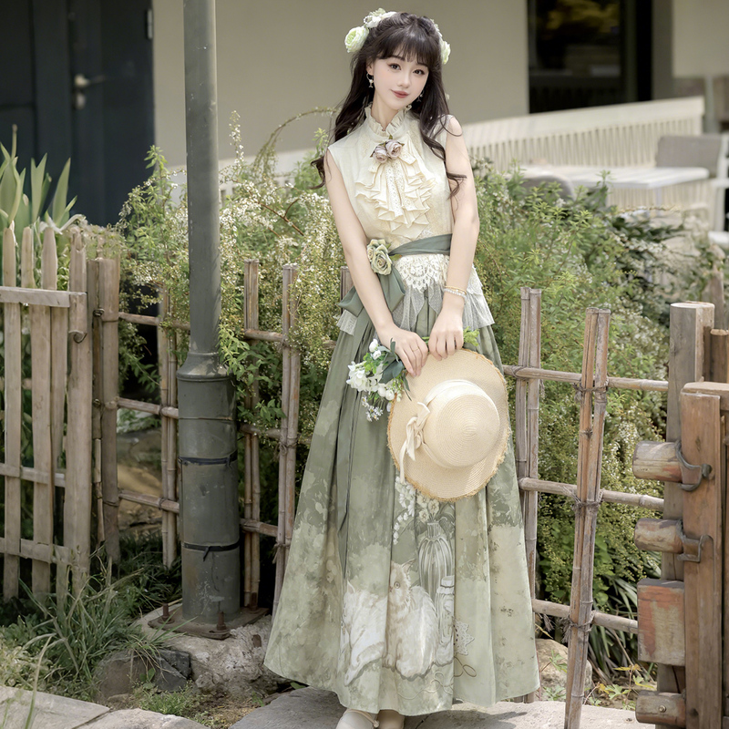 Misty Jiang Pavilion Original Morning Time Improved Hanfu Women's Summer Han Elements National Style New Chinese Style Suit Misty Jiang Pavilion Original Morning Time Improved Hanfu Women's Summer Han Elements National Style New Chinese Style Suit
