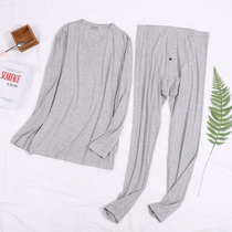 Autumn clothes Autumn pants Mens thin base spring and Autumn modal cotton pajamas Summer long-sleeved trousers base air conditioning home clothes