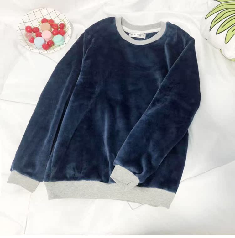 Pyjama áo đơn nữ mùa thu và mùa đông san hô nhung dày ấm ấm lỏng rộng kích thước lớn flannel mui xe mặc nhà mặc bên ngoài mặc đồ bộ nữ