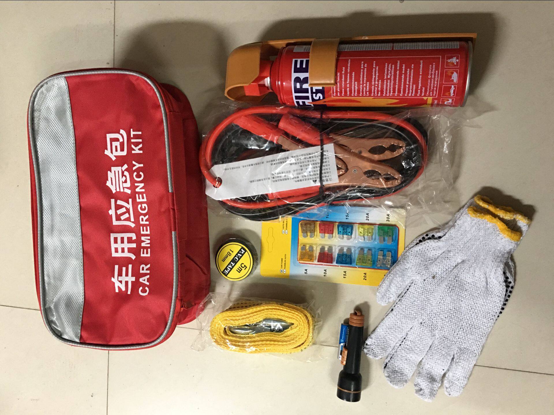 Self-driving travel tool kit, car rescue package, emergency tool, first aid kit, emergency kit, annual inspection