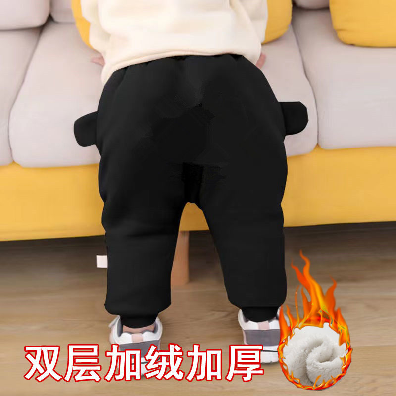 Baby Pants Fart Pants Plus Suede Autumn Winter Style Boy Warm Pants Outside Wearing Girl Cotton Pants Baby Great Pp Thickened