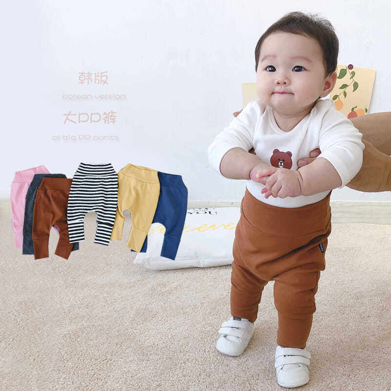 Baby large PP pants High waist protection belly trousers Children baby Spring and autumn clothes newborn boy's fart pants outside wearing autumn