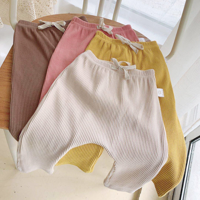 2022 Spring autumn new pint of thin section All cotton girl inner lap pants 0 to 3 year old baby fashion 100 lap outside wearing down pants child clothing pants