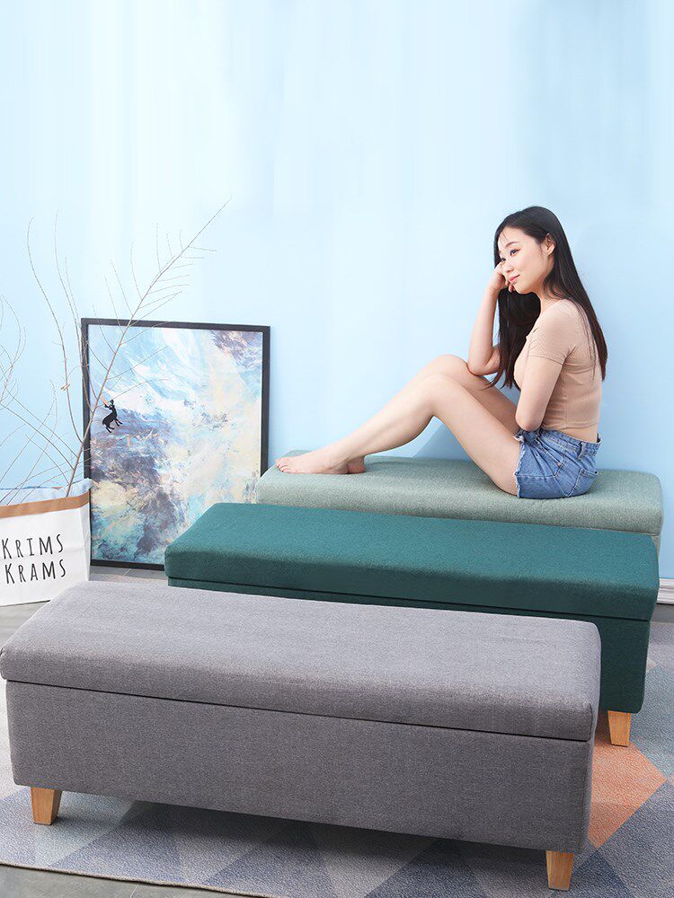 Shoe changing stool can be disassembled and washed home storage bed end stool storage door sofa fitting room rectangular clothing store stool