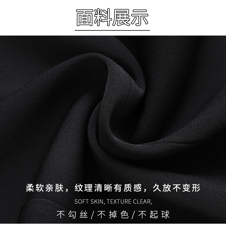 HUILIULIU 黑色西装直筒开叉阔腿裤女春夏高腰垂感显瘦休闲拖地裤详情6