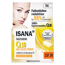 German original import Isana Q10 anti-wrinkle skin care moisturizing firming day cream 50ml index LSF30