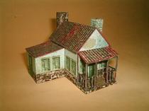 3D paper mold three-dimensional puzzle model ornaments diy handmade origami toy simulation House House House Hut building