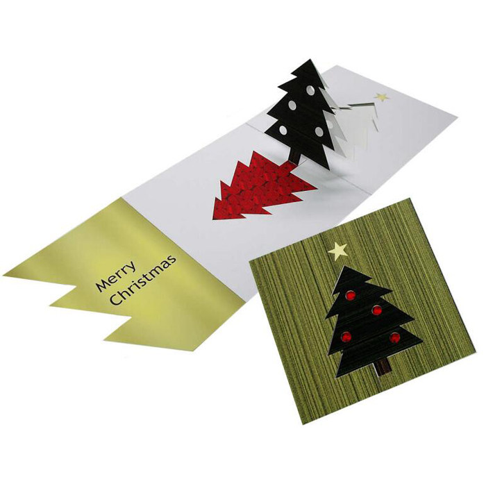 Children's puzzle DIY paper craft Christmas tree stereo creative card pop - up card model 3D paper