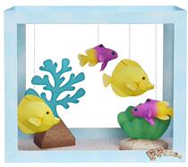 3D Paper Die Solid Model Diy Hand Folded Paper Children Toys Seafront World Marine Life Fish Coral Scene