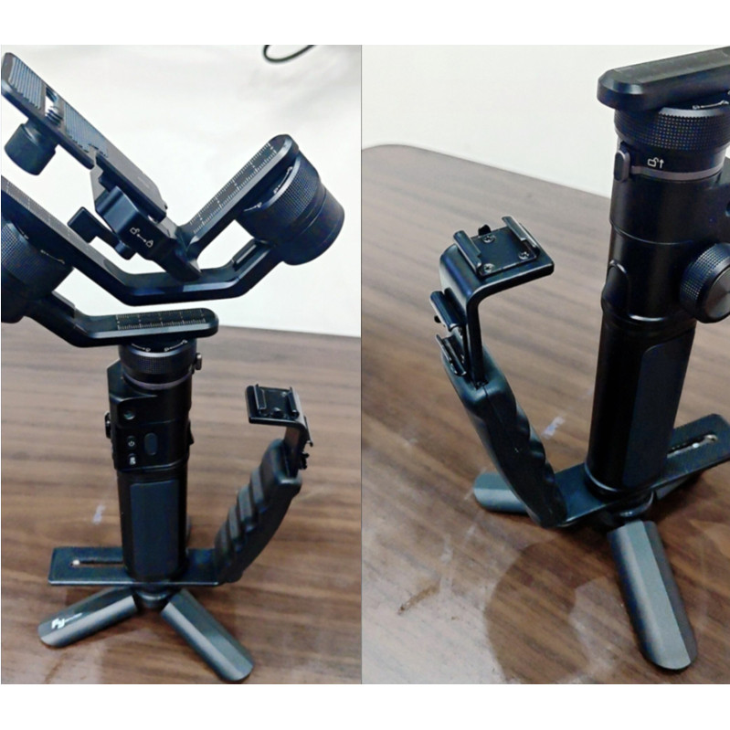 相机手持摄影手柄手机稳定器外接麦克风冷靴L型