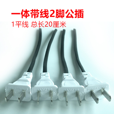 Security accessories-AC male plug two holes with wire (oxygen-free copper) (2 * 1 0 power cord) (20CM)
