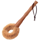 素一素二 Натуральная кокосовая пальма с длинной ручкой для мытья горшка щетка