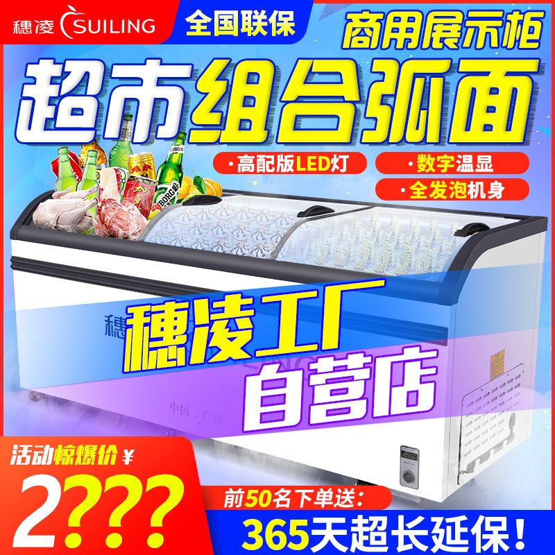 WD4 - 538 standard refrigerator commercial large - capacity horizontal fresh cabinet and ice cream refrigeration display cabinet