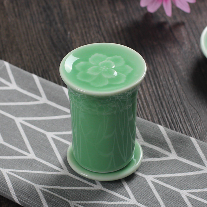 Personalized household items, ceramic tableware accessories, celadon wrapped toothpick tube, hotel dining room table, toothpick box