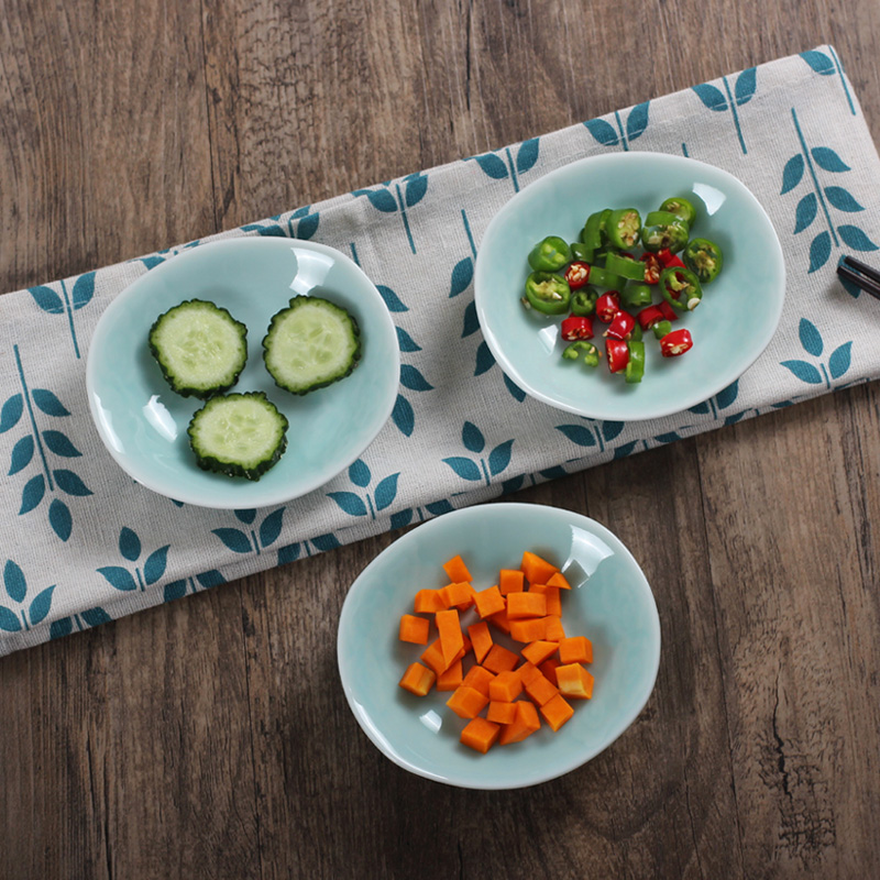 Longquan celadon tableware household vinegar dish ceramic flavor dish soy sauce seasoning small dish Chinese dipping seasoning dish