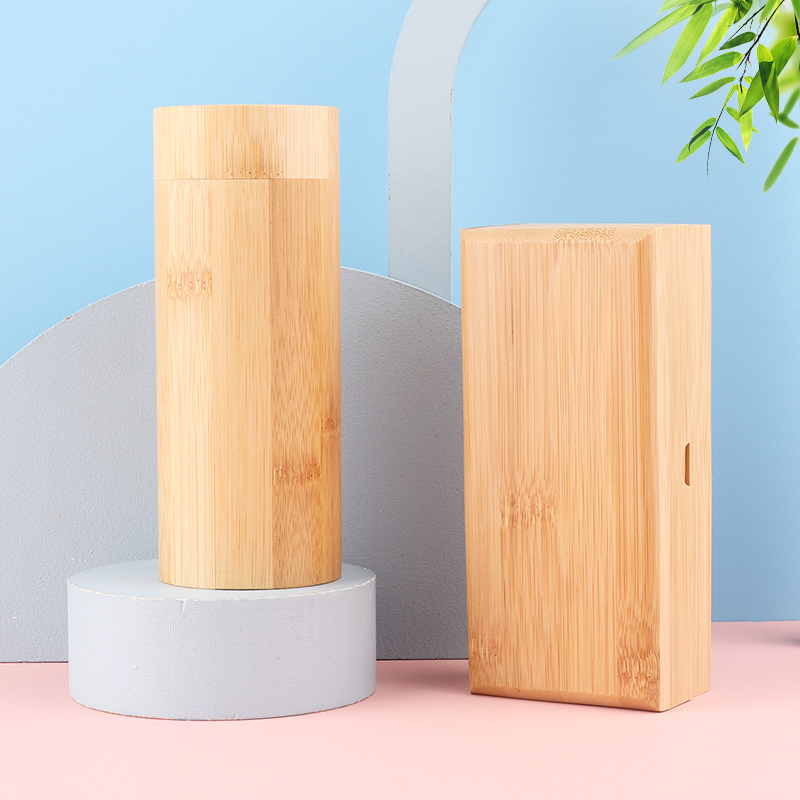 2023 New Bamboo Eyeglass Case, Round and Square Sunglasses Case for Women, Pressure-Resistant Sunglasses Box, Large Creative Eyeglass Case for Men