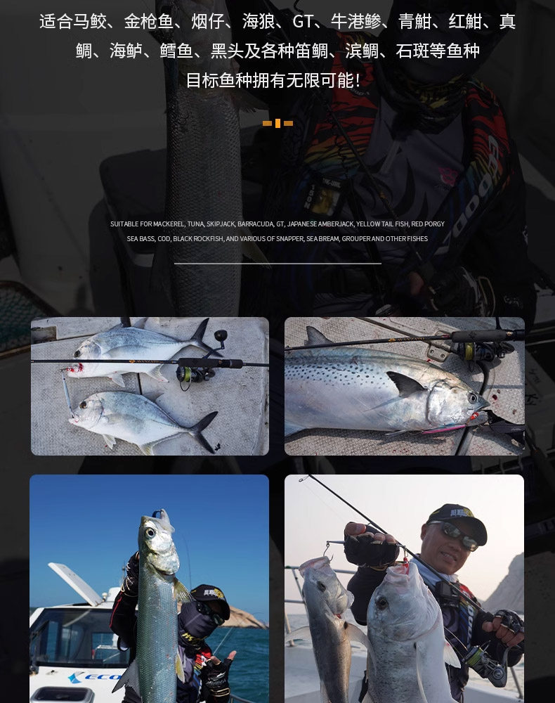 Море удочкой ecooda伊酷达新品铁板竿万萨轻型/慢摇铁板竿一节半船海钓铁板竿