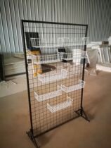 White wire mesh frame hanging wall net basket wire storage pendant display board accessories small commodity display hanging basket