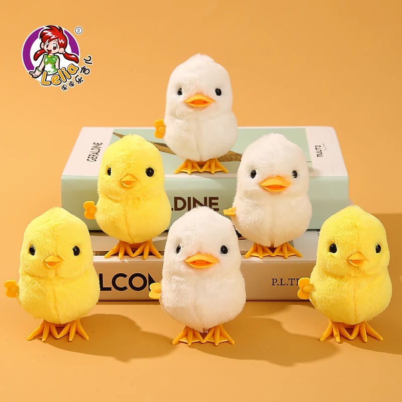 Children's family home baby 0-1-year-old emulated small chicken clockwork Toy jumping chicken walks will move plush 2-Taobao