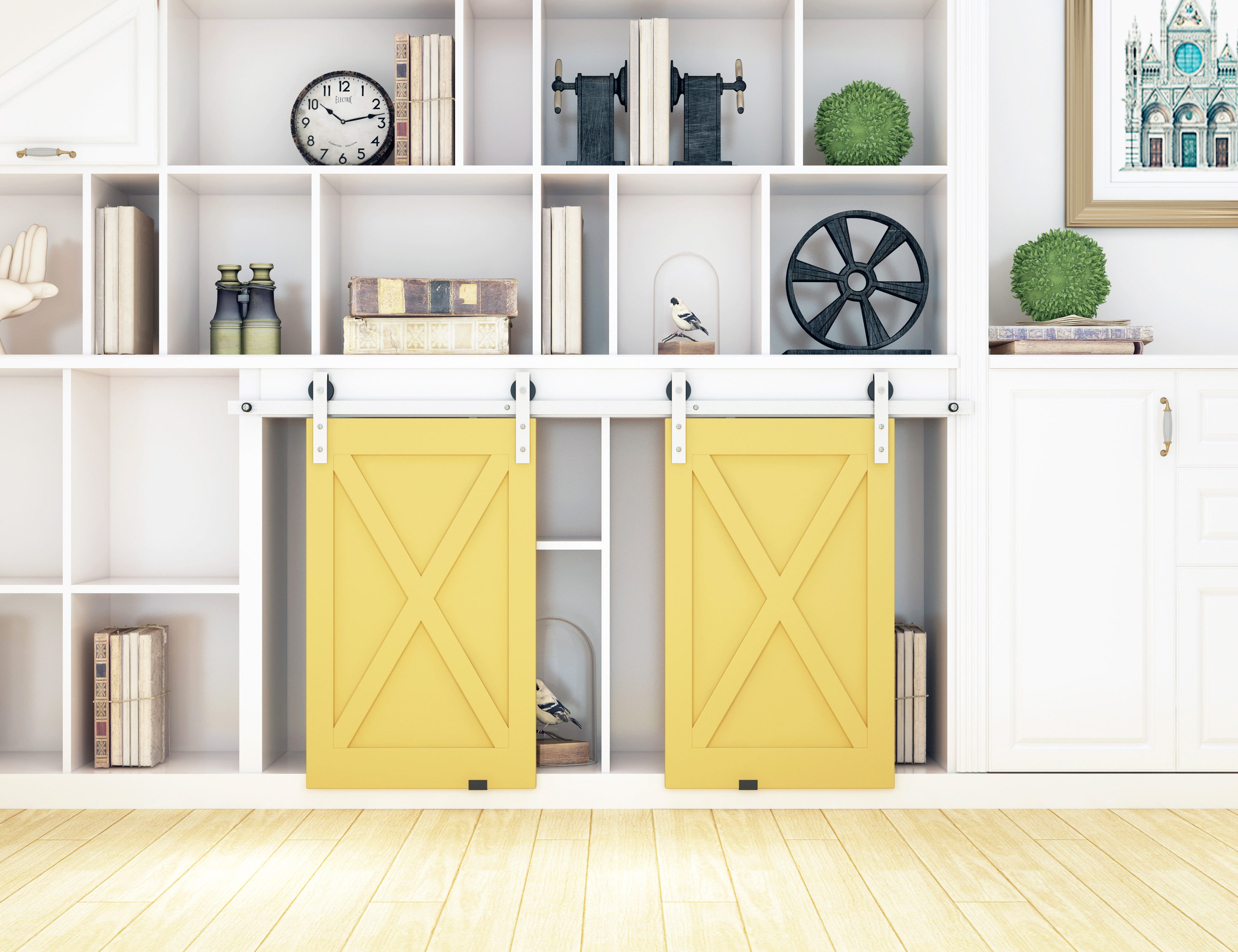 Mini barn door slide track closet door TV wall cabinet barn door small slide rail