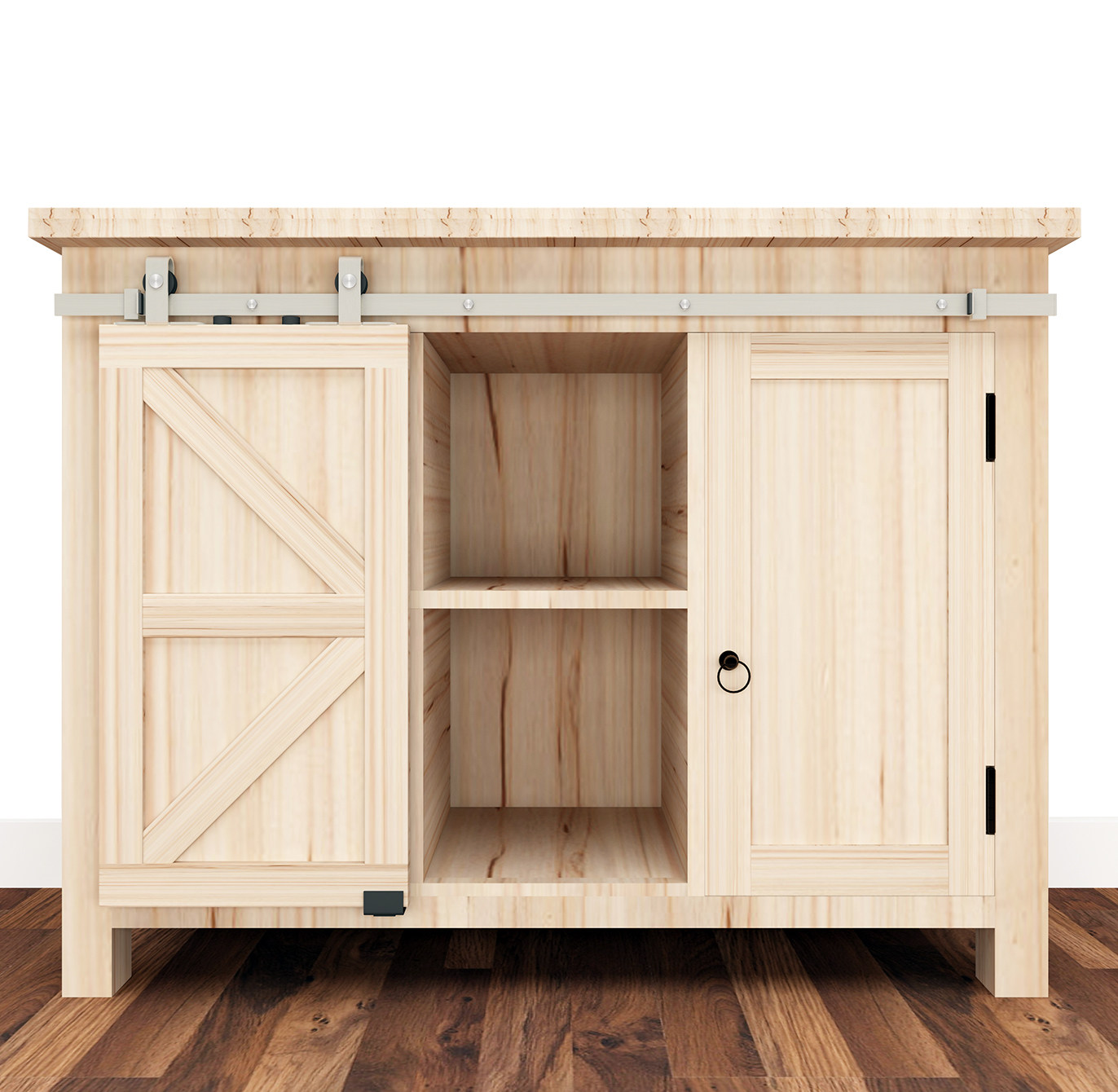 Mini Barn Door Hanging Wheel Stainless Steel Top Fitting Mini Track Slide Rail Retro Overall Cabinet Moving Door Hardware Shoe Cabinet