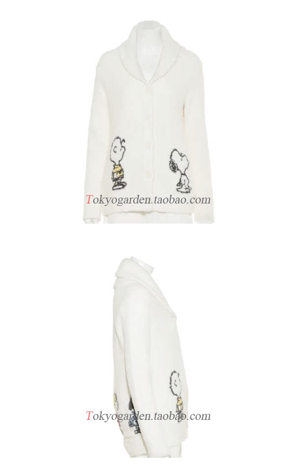 Mùa thu và mùa đông ấm áp và mềm mại và thoải mái lông nhung dễ thương phim hoạt hình jacquard lớn ve áo dịch vụ nhà áo khoác cardigan mẫu đôi bộ hoạt hình các loại