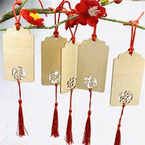 Wooden wishing card blessing card handwritten blessing wish listing lettering LOGO label small wooden card wishing card